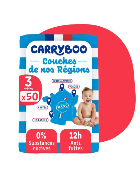 Carryboo Couches Jumbo taille 3 (4-9kg) 50 couches dans Couches Bébé chez Baby And Mom Maroc