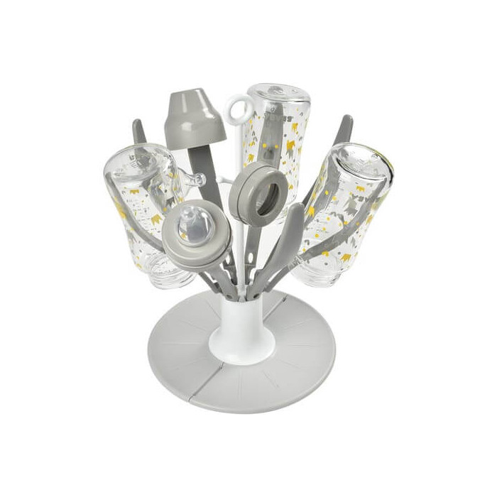 Egoutte Biberon pliable Flower Gris Béaba