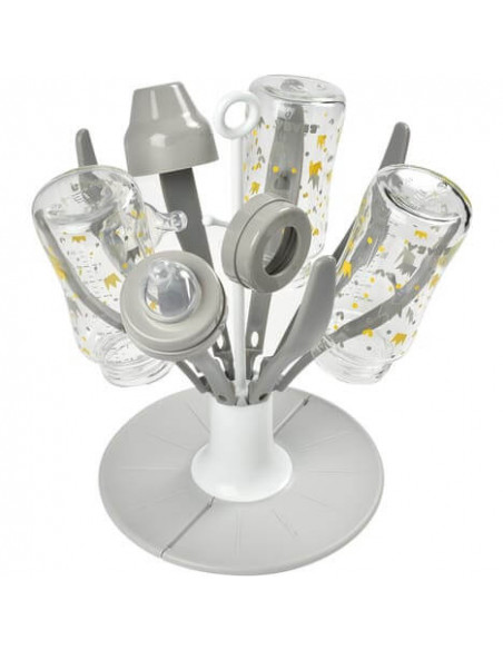 Egoutte Biberon pliable Flower Gris Béaba