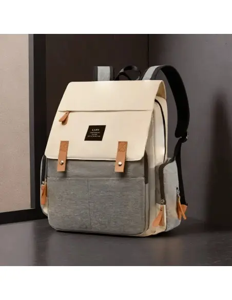 Sac à Dos à Langer - Grande Capacité Gris/Beige Sac à dos - 