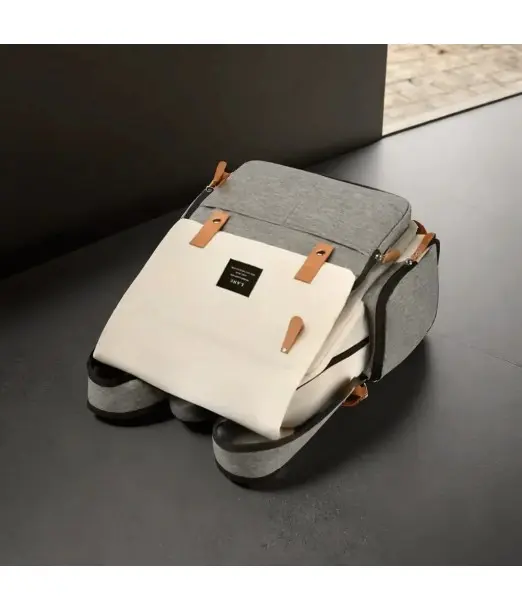 Sac à Dos à Langer - Grande Capacité Gris/Beige Sac à dos - 2