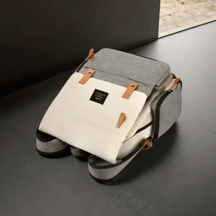 Sac à Dos à Langer - Grande Capacité Gris/Beige Sac à dos - 