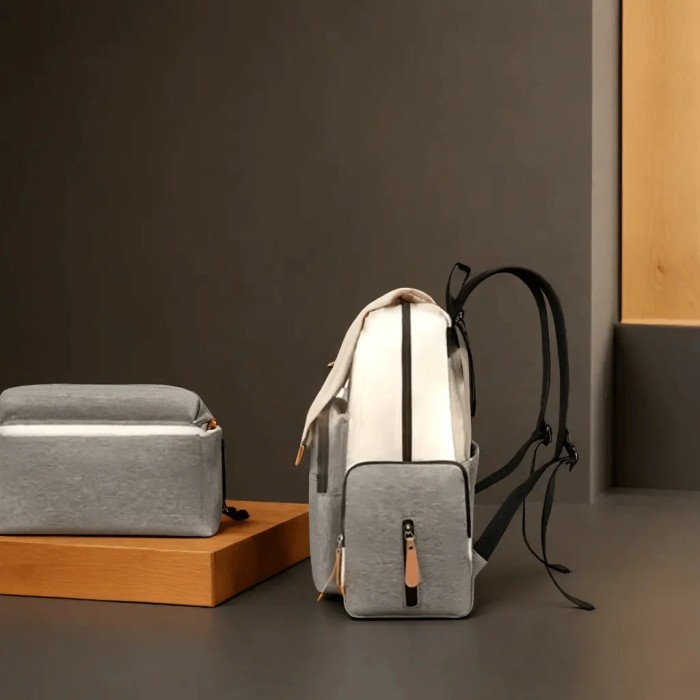 Sac à Dos à Langer - Grande Capacité Gris/Beige Sac à dos - 