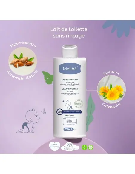 Melibé Lait de Toilette 200ml Eau / Lait de toilette - Melibé