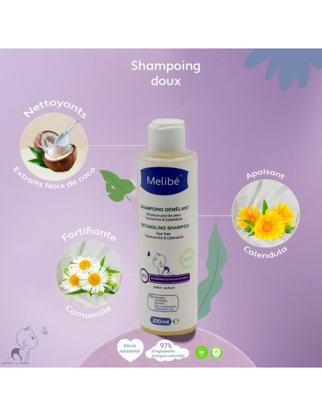Melibé Shampoing Démêlant 200ml Cheveux & Corps - Melibé Maroc