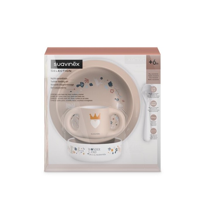 Suavinex Coffret repas Hygge Baby 6m+ Rose Vaisselle bébé -