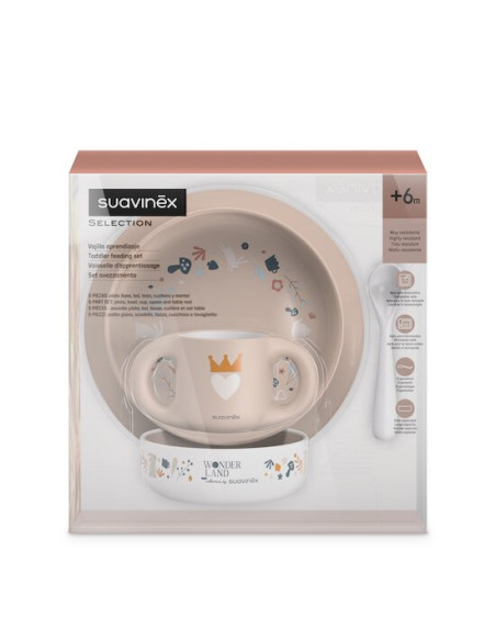 Suavinex Coffret repas Hygge Baby 6m+ Rose dans Vaisselle bébé chez Baby And Mom Maroc