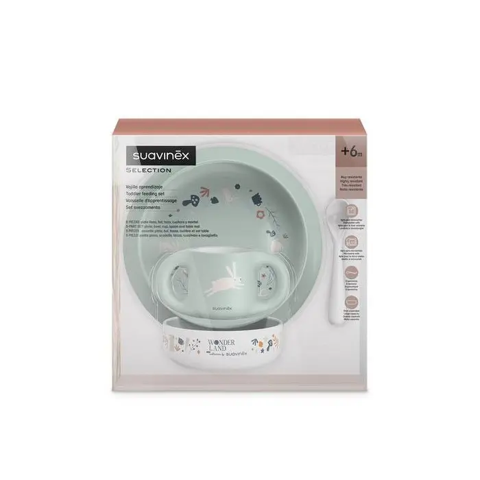 Suavinex Coffret repas Hygge Baby 6m+ Vert Vaisselle bébé -