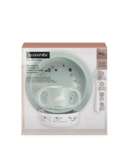 Suavinex Coffret repas Hygge Baby 6m+ Vert Vaisselle bébé -