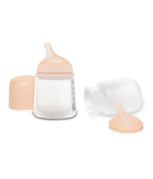 Suavinex Pack Zero.Zero anti-colic baby bottle 180 ml & nipple & replacement silicone pouch