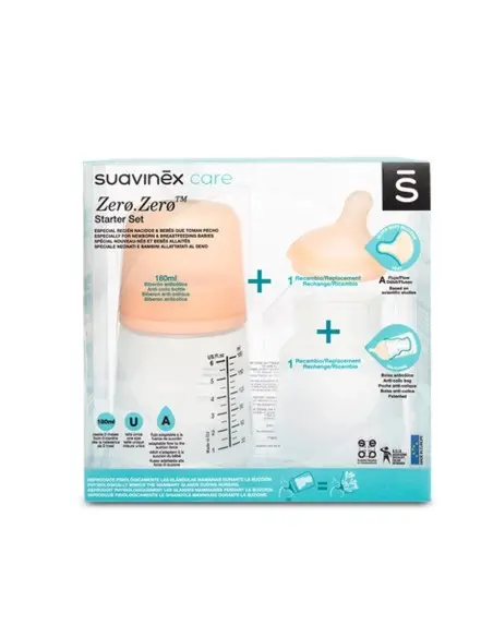 Suavinex Pack Zero.Zero anti-colic baby bottle 180 ml & nipple & replacement silicone pouch — photo 4