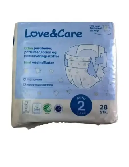 Love & Care diapers Size 2 – 28 units (3-6 kg)