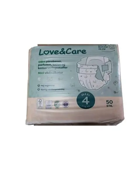 Love & Care diapers Size 4 – 50 units (7-16 kg)
