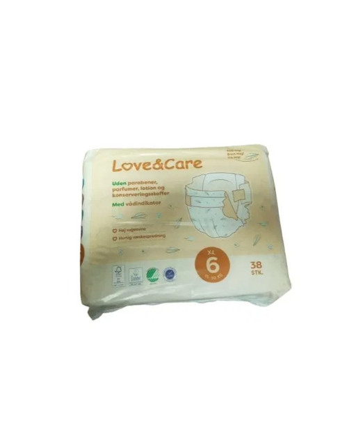 Love & Care Couches Taille 6 – 38 unités (15-30 kg) Couches