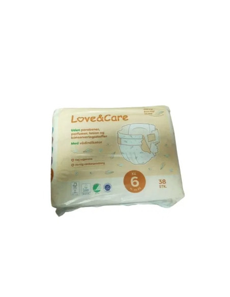 Love & Care Couches Taille 6 – 38 unités (15-30 kg) Couches
