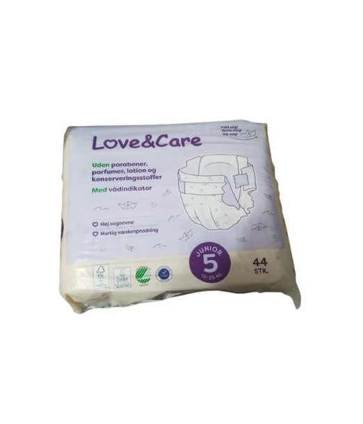 Love & Care Couches Taille 5 – 44 unités (12-25 kg) Couches