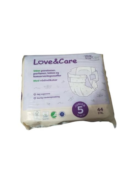 Love & Care Couches Taille 5 – 44 unités (12-25 kg) Couches