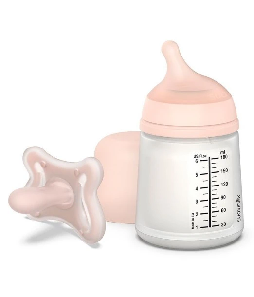 Suavinex set baby bottle Zero.Zero 180 ml with pacifier