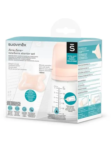Suavinex set baby bottle Zero.Zero 180 ml with pacifier — photo 2