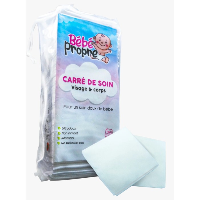 Bébé Propre Carré de soin Carrés Coton x100 Accessoires de