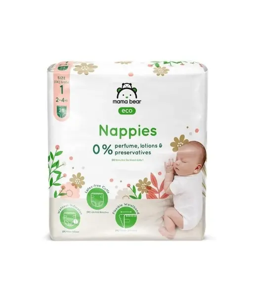 Mama Bear Couches bébé Écologiques Ultra Absorbantes Taille 1