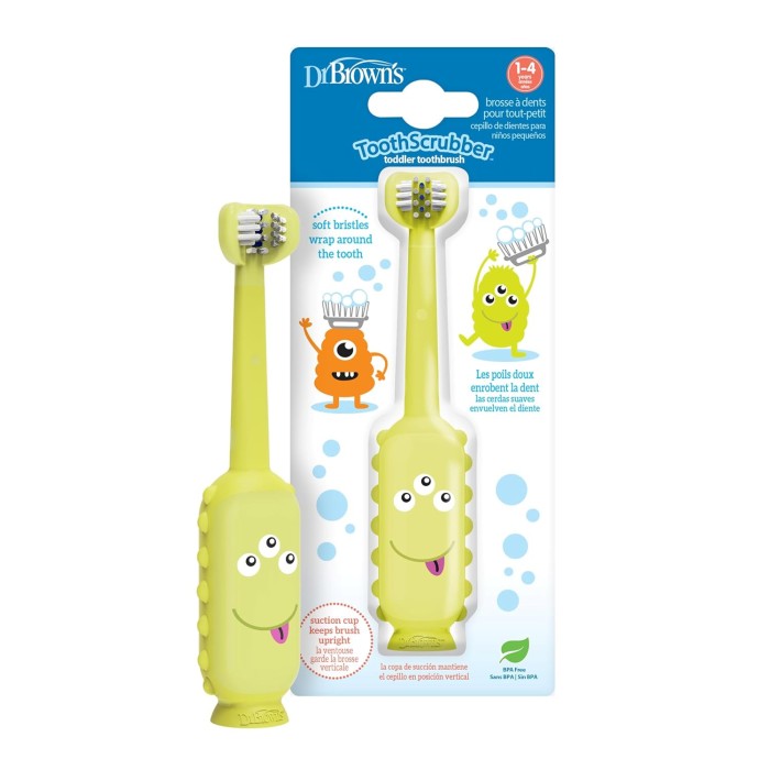 Dr Brown's Brosse à dent 1-4ans Monstre dans Brosse à dents chez Baby And Mom Maroc