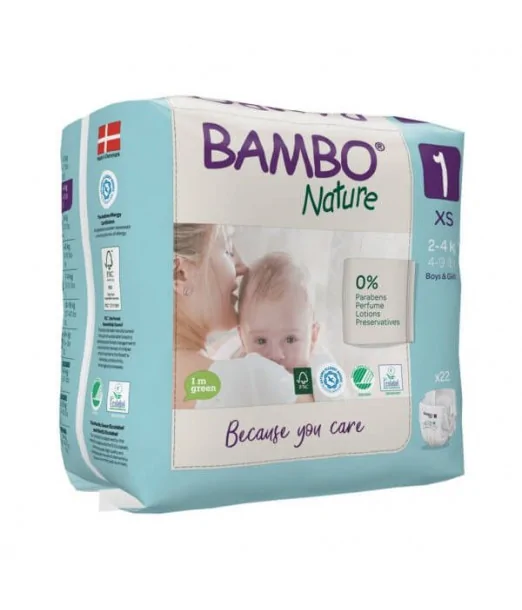 Couches Bambo Nature Taille 1 (2-4kg) 22 unités