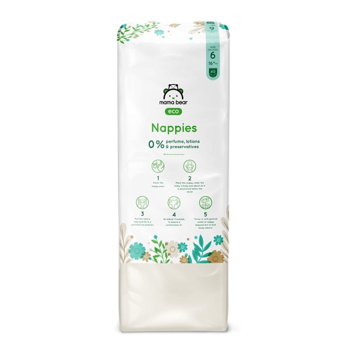 Mama Bear Couches bébé Écologiques Ultra Absorbantes Taille 6