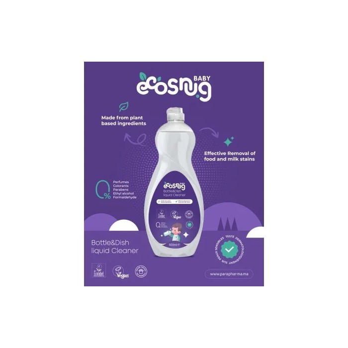 Ecosnug Liquide Vaisselle Bébé 500ml Détergent Vaisselle Bébé 