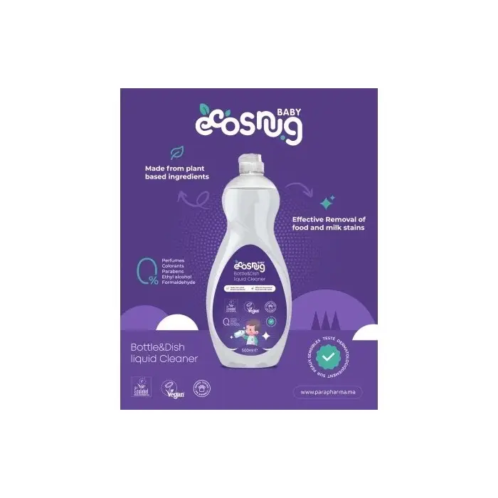Ecosnug Liquide Vaisselle Bébé 500ml Détergent Vaisselle Bébé 