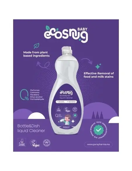 Ecosnug Liquide Vaisselle Bébé 500ml Détergent Vaisselle Bébé 