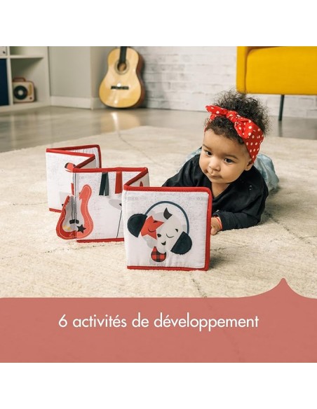 Tiny Love Livre en tissu Recto Verso Black & White Rock'n Roll 0m+ dans Livres & Histoires chez Baby And Mom Maroc