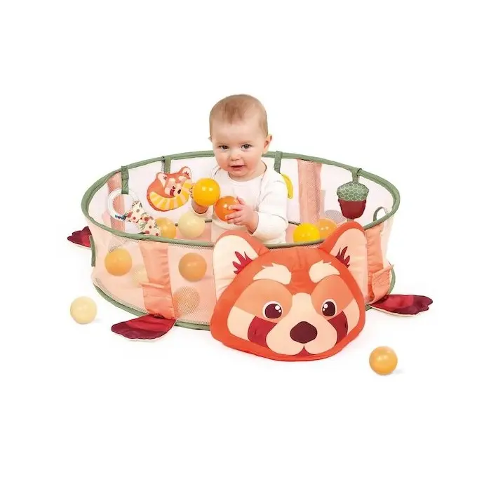 Ludi Tapis d'éveil et Aire de Jeu Panda Roux Multicolore 0m+