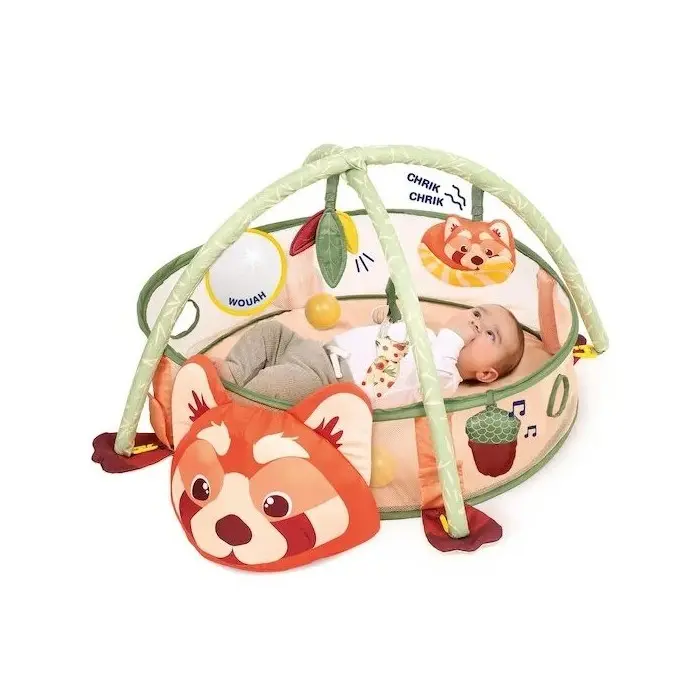 Ludi Tapis d'éveil et Aire de Jeu Panda Roux Multicolore 0m+