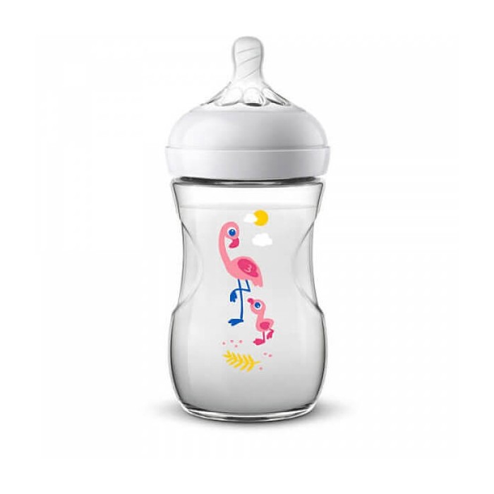 Biberon Avent Natural 260ml Flamant rose