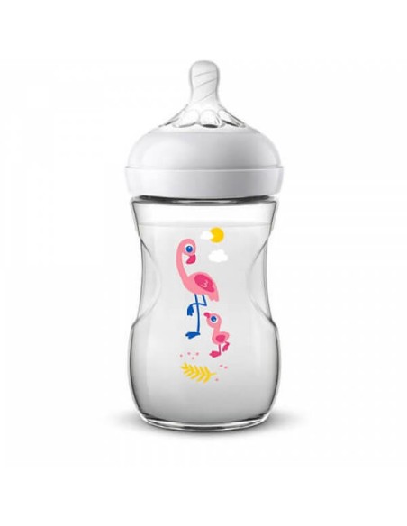 Biberon Avent Natural 260ml Flamant rose