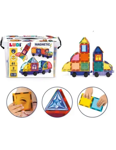 Ludi Magnetic vehicles with 61 pieces and 2 vehicles 3 to 10 years — photo 2