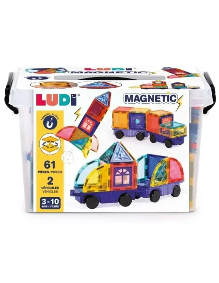 Ludi Magnetic vehicles with 61 pieces and 2 vehicles 3 to 10 years