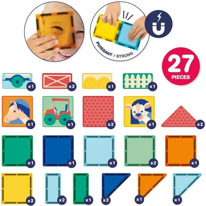 Ludi Panneau Magnétique 27 pièces 2ans+ 0 - 3 ans - Ludi Maroc