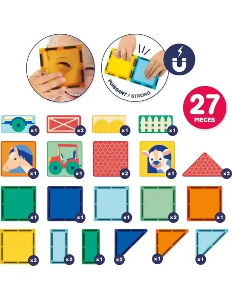 Ludi Panneau Magnétique 27 pièces 2ans+ 0 - 3 ans - Ludi Maroc