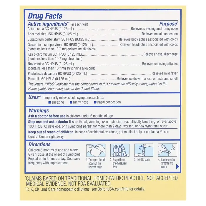 Cold Calm Bébé Boiron 30 Doses liquides, Soulagement du rhume