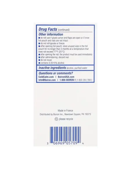 Cold Calm baby Boiron 30 liquid doses, cold relief from 6 months — photo 4