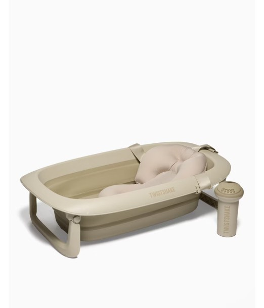 Baignoire Twistshake Pliable + Coussin + Rince cheveux Beige ÉDITION LIMITÉE au Maroc - Baby And Mom