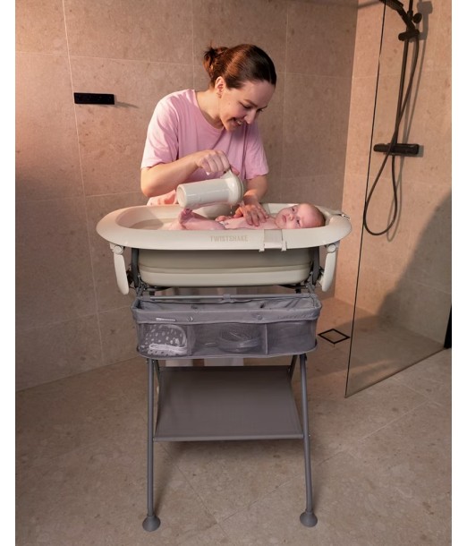 Baignoire Twistshake Pliable + Coussin + Rince cheveux Beige ÉDITION LIMITÉE au Maroc - Baby And Mom 2