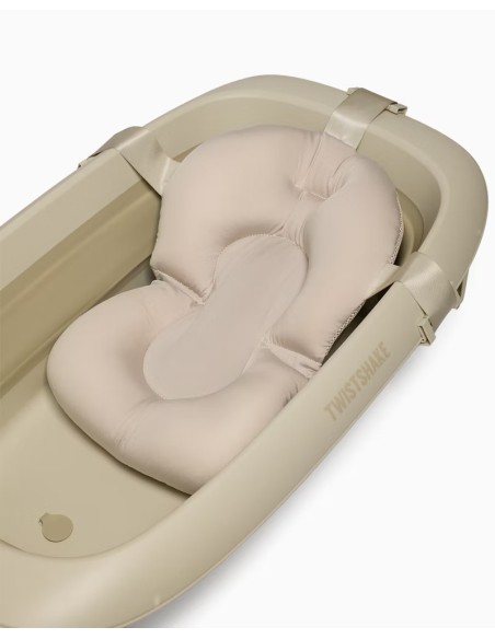 Baignoire Twistshake Pliable + Coussin + Rince cheveux Beige ÉDITION LIMITÉE dans Baignoire chez Baby And Mom Maroc
