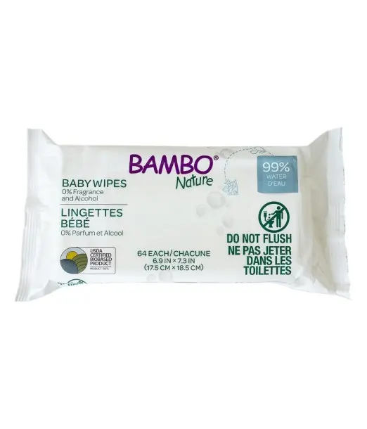 Lingettes Bambo Nature sans parfum x50