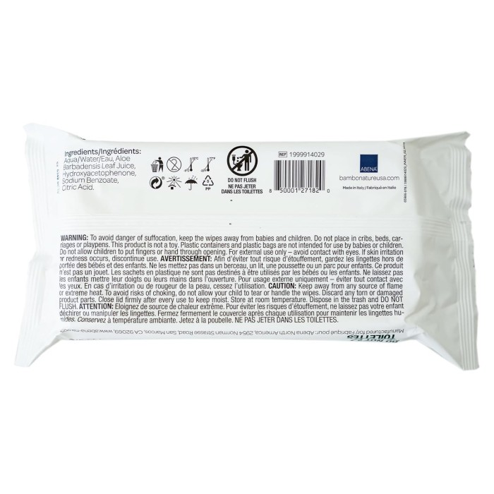 Bambo Nature Lingettes à l'eau sans parfum x64 Lingettes -