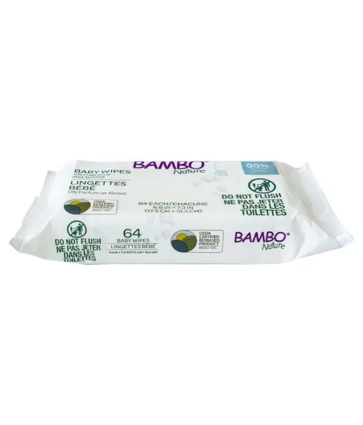 Lingettes Bambo Nature sans parfum x50 2