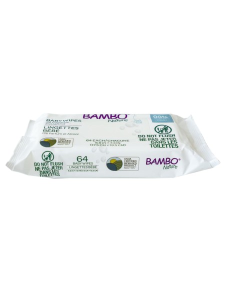 Bambo Nature Lingettes à l'eau sans parfum x64 dans Lingettes chez Baby And Mom Maroc