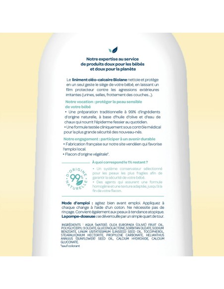 Biolane Liniment oléo-calcaire 300ml dans Liniment chez Baby And Mom Maroc